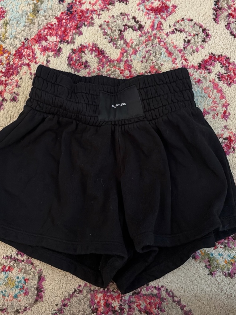TALENTLESS Black Smocked Waist Athletic Women's Shorts